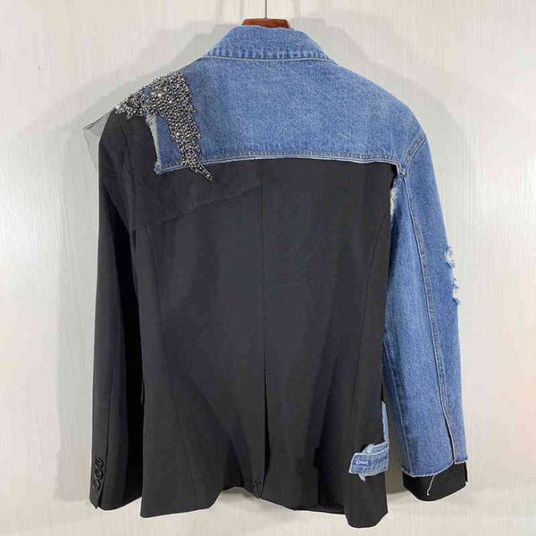spring patchwork diamond jacket for women lapel long sleeve hit color denim jackets female fashion clothing, Black;brown
spring patchwork diamond jacket for women lapel long sleeve hit color denim jackets female fashion clothing, Black;brown