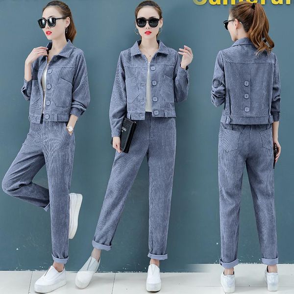 women's tracksuits ladies fashion wide-leg pants suit 2021 spring autumn winter korean short two-piece temperament commute trousers, Gray
women's tracksuits ladies fashion wide-leg pants suit 2021 spring autumn winter korean short two-piece temperament commute trousers, Gray
