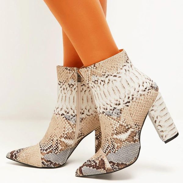 boots women snake print ankle pointed toe chunky high heels shoes zapatos de mujer women's fashion 2021, Black
boots women snake print ankle pointed toe chunky high heels shoes zapatos de mujer women's fashion 2021, Black