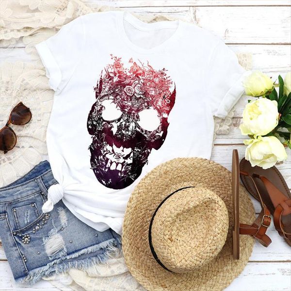 graphic skull horror flower women t shirt printing cute floral fashion tees clothing female print womens, White
graphic skull horror flower women t shirt printing cute floral fashion tees clothing female print womens, White