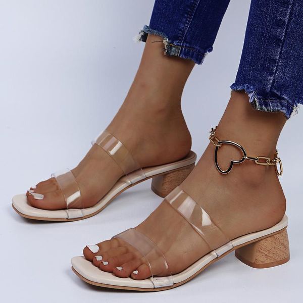 slippers transparent high heel summer women's leather flip flops fashion casual outdoor sandals thick heels party beach shoes, Black
slippers transparent high heel summer women's leather flip flops fashion casual outdoor sandals thick heels party beach shoes, Black