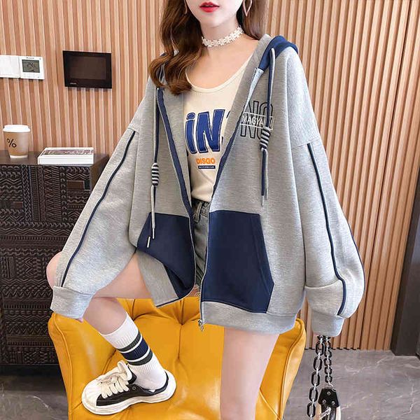 250g large sweater double hat medium long cardigan plush thickened sweater jacket women's fashion, Blue;black
250g large sweater double hat medium long cardigan plush thickened sweater jacket women's fashion, Blue;black