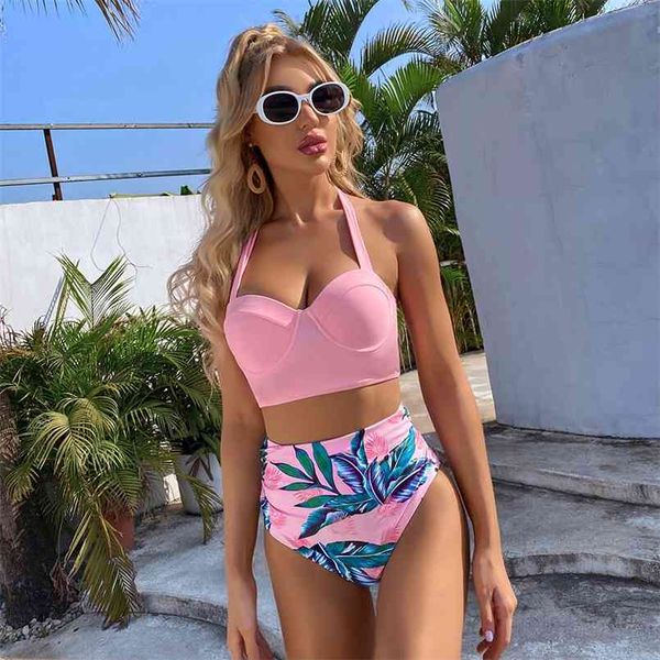 push up bikini set high waist swimwear women swimsuit female halter bathing suit bather leaf print 2 pieces beach 210722, White;black
push up bikini set high waist swimwear women swimsuit female halter bathing suit bather leaf print 2 pieces beach 210722, White;black