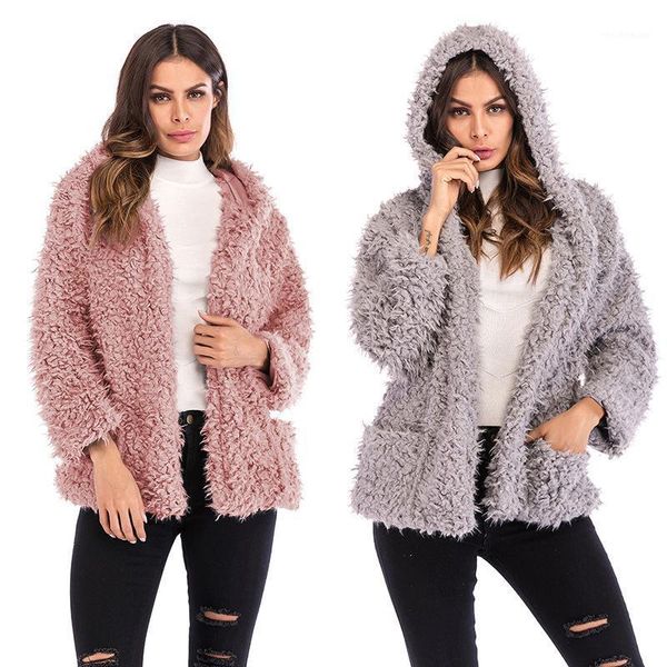 women's wool & blends warm thick plush fleece jacket women 2021 autumn and winter woolen coat, Black
women's wool & blends warm thick plush fleece jacket women 2021 autumn and winter woolen coat, Black