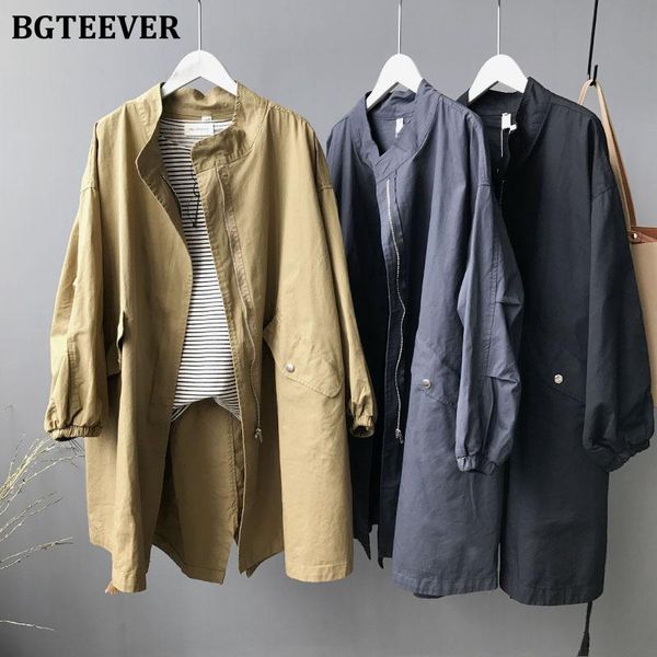 women's trench coats bgteever stand collar oversized women midi 2021 autumn outwear jackets full sleeve zippers loose female windbreake, Tan;black
women's trench coats bgteever stand collar oversized women midi 2021 autumn outwear jackets full sleeve zippers loose female windbreake, Tan;black