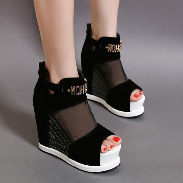 boots flock ankl shoes women summer hollow high slope with the fish mouth single thick bottom wedges short, Black
boots flock ankl shoes women summer hollow high slope with the fish mouth single thick bottom wedges short, Black
