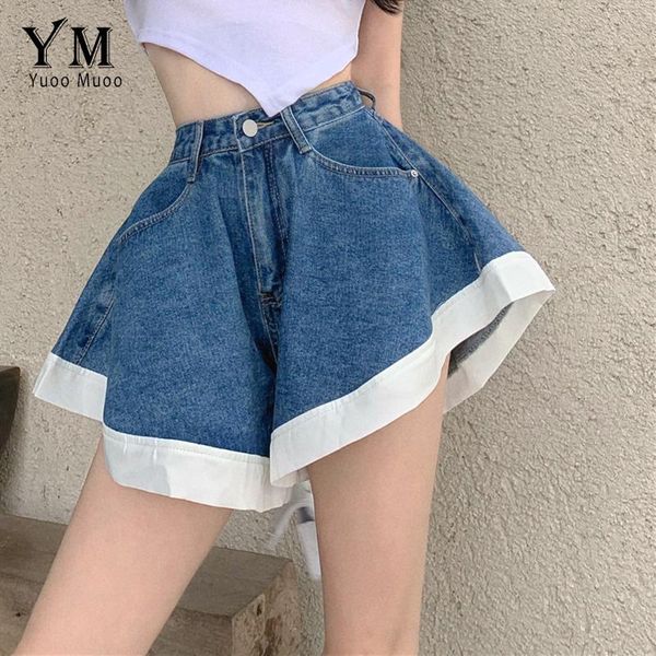 women's shorts yuoomuoo ins fashion denim for women high waist patchwork wide leg casual jeans 2021 summer female short pants, White;black
women's shorts yuoomuoo ins fashion denim for women high waist patchwork wide leg casual jeans 2021 summer female short pants, White;black