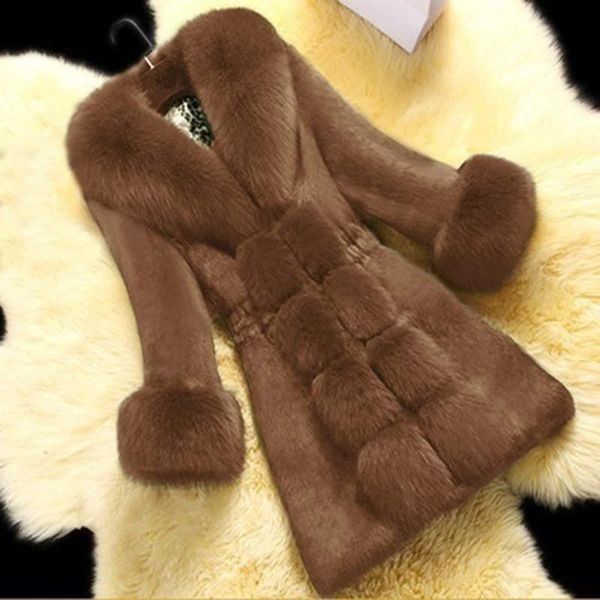 women's fur & faux fashion coat women covered button solid colors winter warm long sleeve windbreaker jacket outerwear casaco#g3, Black
women's fur & faux fashion coat women covered button solid colors winter warm long sleeve windbreaker jacket outerwear casaco#g3, Black