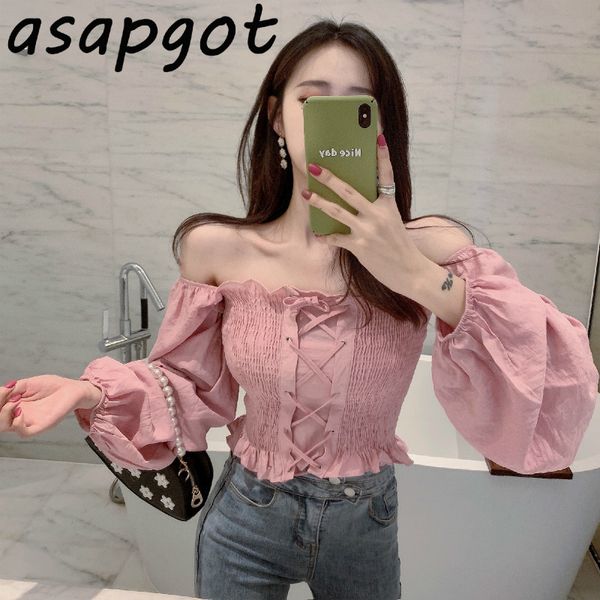 vintage crop sweet pink slash neck chiffon blouse women solid lace up ruffles shirts lady fashion blusas korean chic 210429, White
vintage crop sweet pink slash neck chiffon blouse women solid lace up ruffles shirts lady fashion blusas korean chic 210429, White