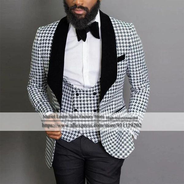 tweed wool houndstooth men suits for wedding black peaked lapel slim fit jacket+pants custom made dinner party gowns grooms men's & bla, White;black
tweed wool houndstooth men suits for wedding black peaked lapel slim fit jacket+pants custom made dinner party gowns grooms men's & bla, White;black