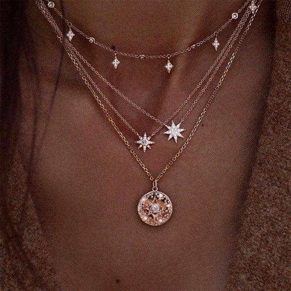 pendant necklaces bohemian gold star moon necklace for women chains statement map heart choker fashion wedding jewelry, Silver
pendant necklaces bohemian gold star moon necklace for women chains statement map heart choker fashion wedding jewelry, Silver