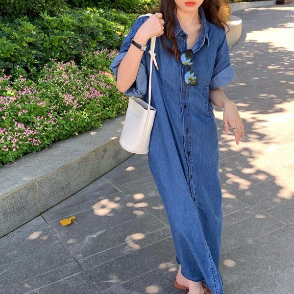 casual dresses women denim shirt loose elegant single breasted midi long vestido streetwear fashion cowboy outwear maxi tee, Black;gray
casual dresses women denim shirt loose elegant single breasted midi long vestido streetwear fashion cowboy outwear maxi tee, Black;gray