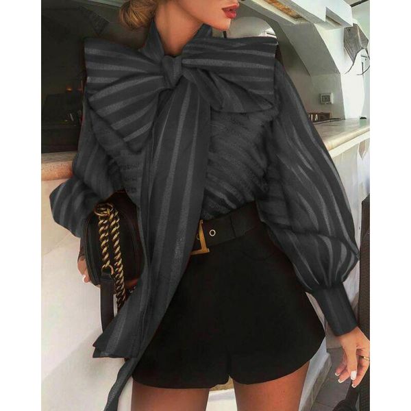 women's blouses & shirts fashion women mesh casual long lantern sleeve autumn bow striped loose blouse for red/black, White
women's blouses & shirts fashion women mesh casual long lantern sleeve autumn bow striped loose blouse for red/black, White