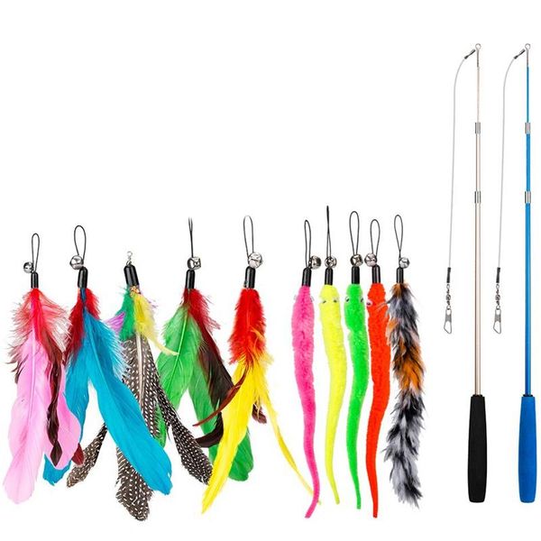 cat toys feather teaser toy, 2pcs retractable wand and 10pcs replacement with bell refills, interactive catcher tease
cat toys feather teaser toy, 2pcs retractable wand and 10pcs replacement with bell refills, interactive catcher tease