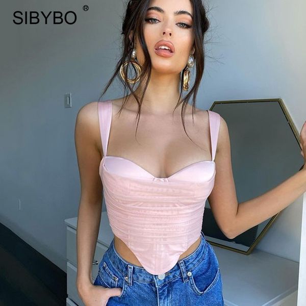 sibybo black mesh sleeveless crop women summer spaghetti strap basic vest tee femme streetwear corset camisoles, Black;white
sibybo black mesh sleeveless crop women summer spaghetti strap basic vest tee femme streetwear corset camisoles, Black;white