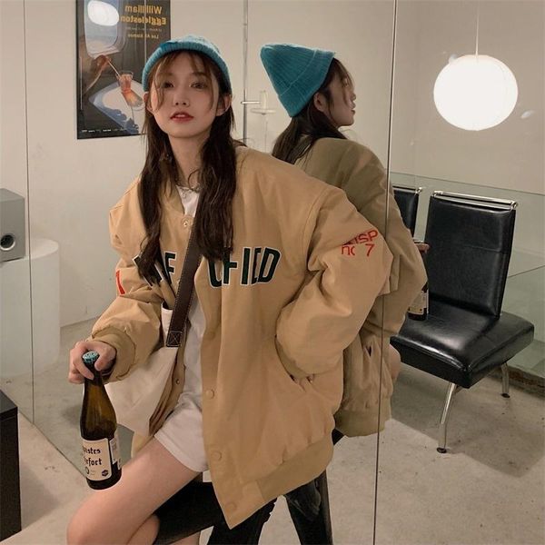 women's jackets american black cotton baseball jacket autumn and winter bf style loose korean versatile, Black;brown
women's jackets american black cotton baseball jacket autumn and winter bf style loose korean versatile, Black;brown