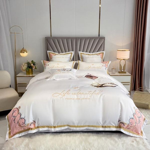 bedding sets luxury white embroidery satin cotton set duvet cover bed linen pillowcases home textile king queeen size 4pcs
bedding sets luxury white embroidery satin cotton set duvet cover bed linen pillowcases home textile king queeen size 4pcs