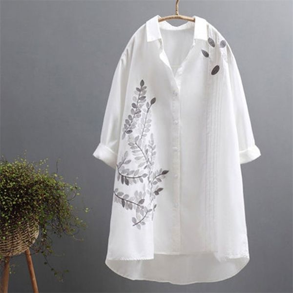 spring fashion women shirt plus size long sleeve loose casual ladies female cotton leaf embroidery blouses d122 210512, White
spring fashion women shirt plus size long sleeve loose casual ladies female cotton leaf embroidery blouses d122 210512, White