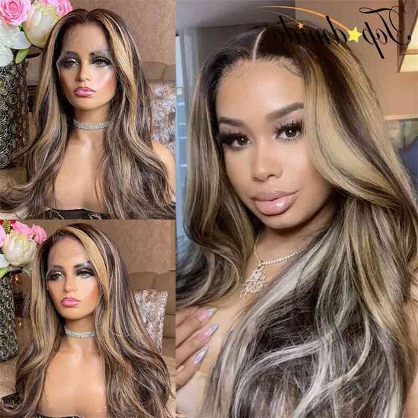 brown dmido front highlight s brailain remy 13x4 human hair body wave blonde color lace wig for women, Black
brown dmido front highlight s brailain remy 13x4 human hair body wave blonde color lace wig for women, Black