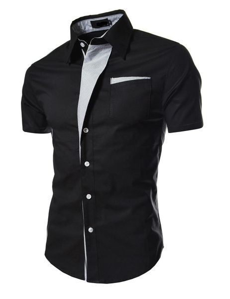 men's casual shirts summer short-sleeved stand-up collar stitching contrast color fashion yiwu factory st501 mxmv, White;black
men's casual shirts summer short-sleeved stand-up collar stitching contrast color fashion yiwu factory st501 mxmv, White;black