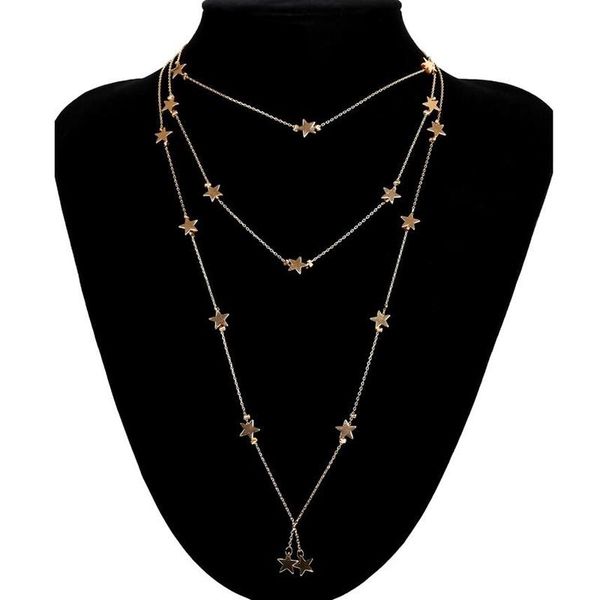 pendant necklaces fashion multilayer long necklace for women vintage star chain gorgeous with tassel jewelry, Silver
pendant necklaces fashion multilayer long necklace for women vintage star chain gorgeous with tassel jewelry, Silver