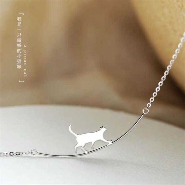 new fashion cat curved simple personality 925 sterling silver jewelry cute animal walking clavicle chain necklaces xl090
new fashion cat curved simple personality 925 sterling silver jewelry cute animal walking clavicle chain necklaces xl090