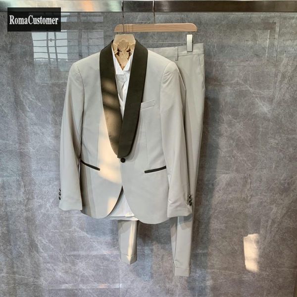 men's suits & blazers british style business casual groom dress slim sets mens korean blouse spliced fashion pants vintage two-piece su, White;black
men's suits & blazers british style business casual groom dress slim sets mens korean blouse spliced fashion pants vintage two-piece su, White;black
