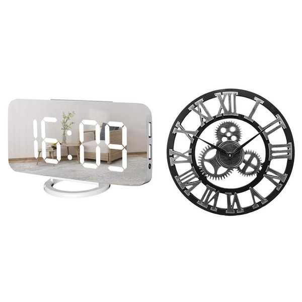 other clocks & accessories 1 set digital alarm clock large mirrored led display 1pcs industrial gear wall (without battery), silver
other clocks & accessories 1 set digital alarm clock large mirrored led display 1pcs industrial gear wall (without battery), silver