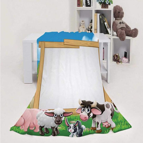 Farm Animals Cartoon Sign - - Petting Zoo,Throw Blanket Soft Fuzzy Microfiber Sofa Couch Blanket Animal 70''x80''(WxL)
Farm Animals Cartoon Sign - - Petting Zoo,Throw Blanket Soft Fuzzy Microfiber Sofa Couch Blanket Animal 70''x80''(WxL)