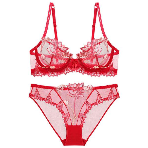 nxy set new style lingerie ultra thin transparent lace mesh flower embroidery women underwear bra 1222, Red;black 
nxy set new style lingerie ultra thin transparent lace mesh flower embroidery women underwear bra 1222, Red;black