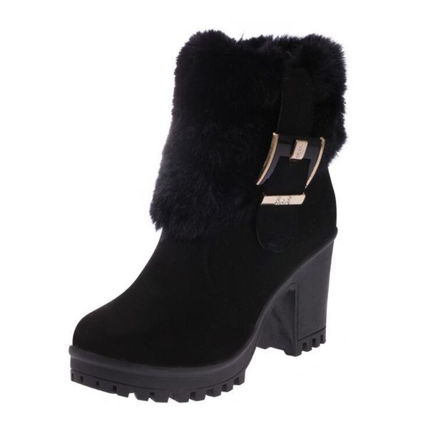 boots fashion women winter outdoor keep warm fur waterproof women's snow thick with round head short boot, Black
boots fashion women winter outdoor keep warm fur waterproof women's snow thick with round head short boot, Black