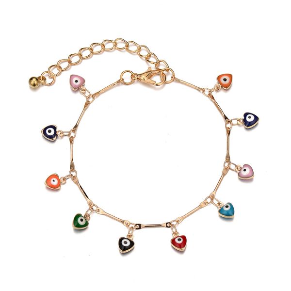 luxury rainbow evil eye charm bracelet gold plating heart flower shape jewelry for women gift, Golden;silver
luxury rainbow evil eye charm bracelet gold plating heart flower shape jewelry for women gift, Golden;silver