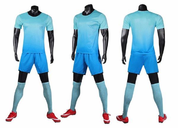 fashion team light blue blank soccer jerseys sets custom training running football shirt short sleeve with shorts 03, Black
fashion team light blue blank soccer jerseys sets custom training running football shirt short sleeve with shorts 03, Black