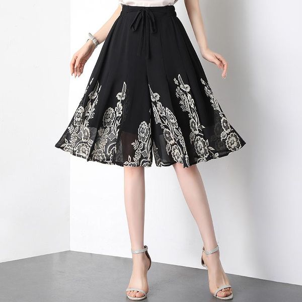 women's pants & capris summer chiffon floral knee-length skirts elastic high waist plus size casual loose women vintage elegant half 19, Black;white
women's pants & capris summer chiffon floral knee-length skirts elastic high waist plus size casual loose women vintage elegant half 19, Black;white
