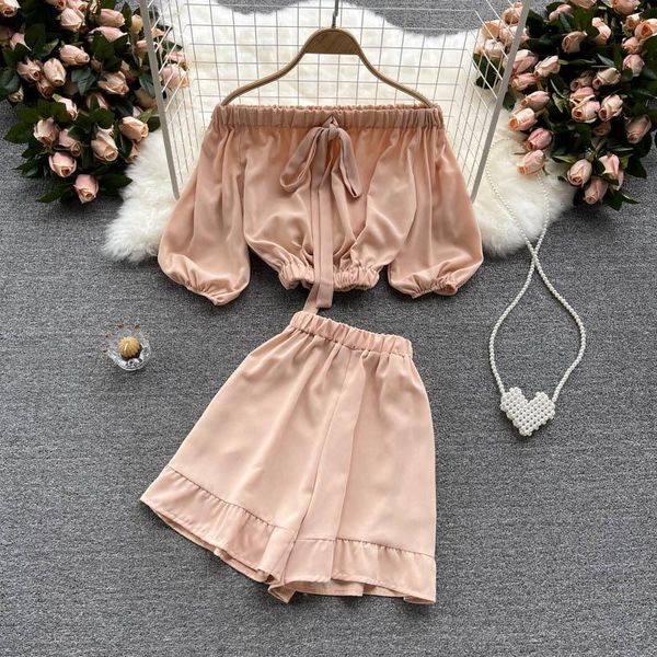 women's tracksuits deat 2021 summer fashion casual puff sleeve one shoulder short high waist ruffle shorts two piece set sk333, Gray
women's tracksuits deat 2021 summer fashion casual puff sleeve one shoulder short high waist ruffle shorts two piece set sk333, Gray