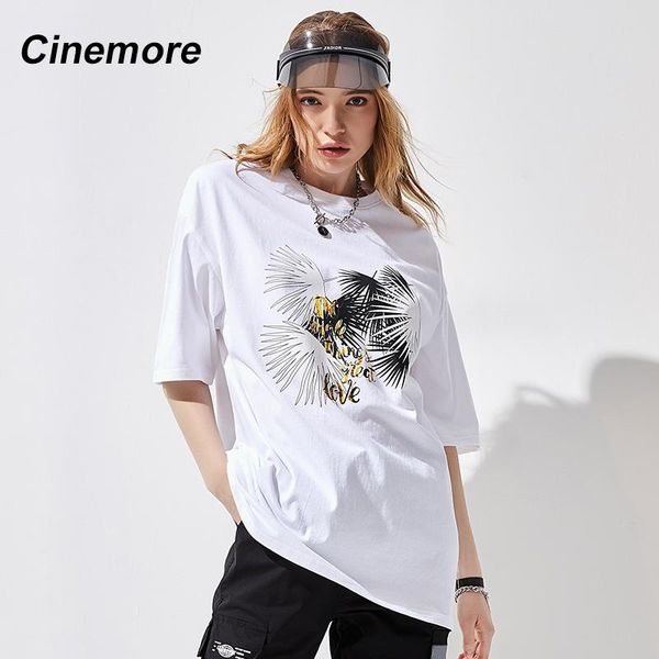 women's t-shirt cinemore women summer t shirt short sleeve basic o neck plus size clothing cotton print shirts female t96131#, White
women's t-shirt cinemore women summer t shirt short sleeve basic o neck plus size clothing cotton print shirts female t96131#, White