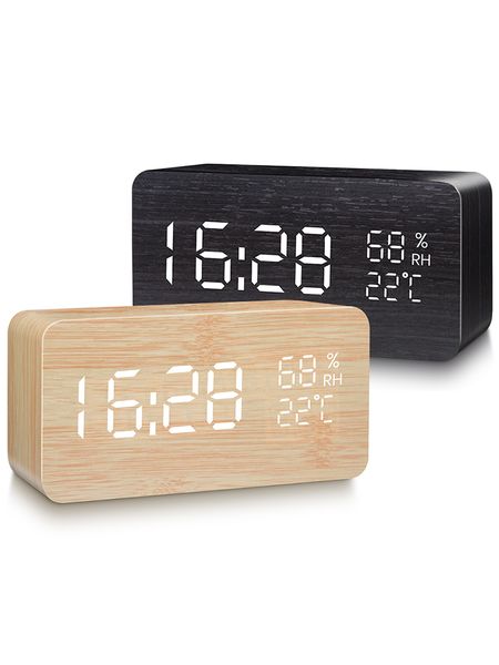 alarm clock led digital wooden usb/aaa powered table watch with temperature humidity voice control snooze electronic desk clocks
alarm clock led digital wooden usb/aaa powered table watch with temperature humidity voice control snooze electronic desk clocks