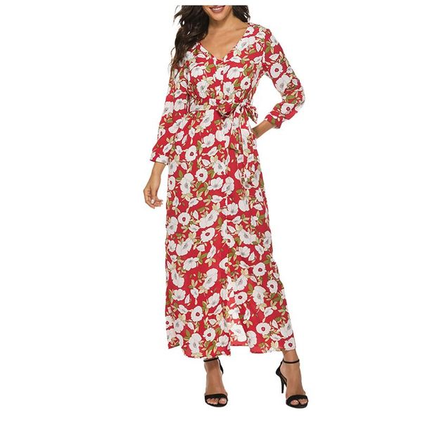 casual dresses women's dress summer autumn long sleeve vacation belt elegant v neck floral printed maxi robe, Black;gray
casual dresses women's dress summer autumn long sleeve vacation belt elegant v neck floral printed maxi robe, Black;gray