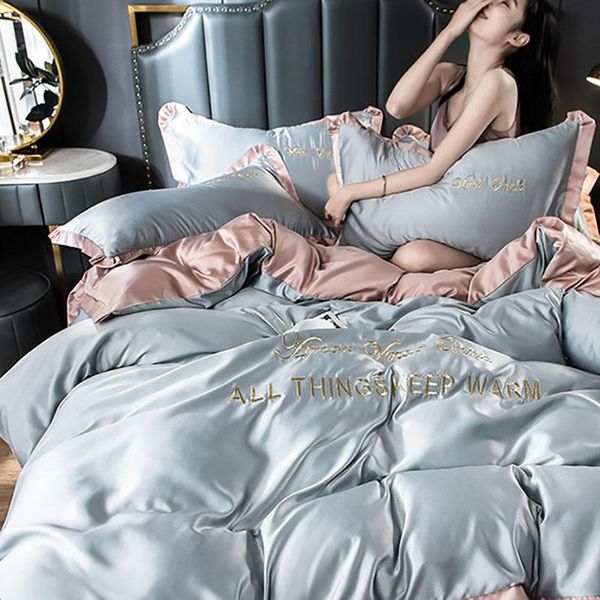 bedding sets 4pcs washed silk set breathable quilt cover luxury bedclothes ice cold pillowcase healthy duvet for home
bedding sets 4pcs washed silk set breathable quilt cover luxury bedclothes ice cold pillowcase healthy duvet for home