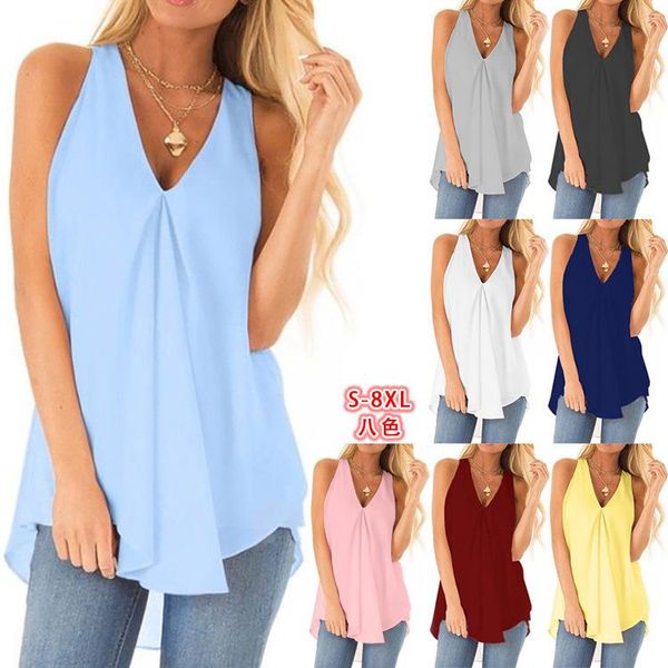 women's blouses & shirts summer sleeveless loose women clothes solid color for ms 2021 fashion woman's clothing, White
women's blouses & shirts summer sleeveless loose women clothes solid color for ms 2021 fashion woman's clothing, White