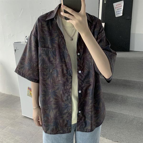 men's casual shirts rocking k shirt fashion brand inspi handsome loose short sleeve korean summer thin 2021, White;black
men's casual shirts rocking k shirt fashion brand inspi handsome loose short sleeve korean summer thin 2021, White;black