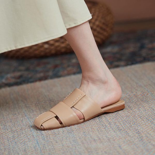 slippers 100% cow leather women flats sandals flat heel casual ladies shoes outdoor female slides size 41 42 43, Black
slippers 100% cow leather women flats sandals flat heel casual ladies shoes outdoor female slides size 41 42 43, Black