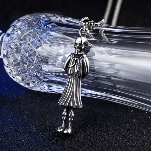 unique hip hop skirtbowknot skeleton girl pendant necklace skull stainless steel men punk biker jewelry drop necklaces, Silver
unique hip hop skirtbowknot skeleton girl pendant necklace skull stainless steel men punk biker jewelry drop necklaces, Silver