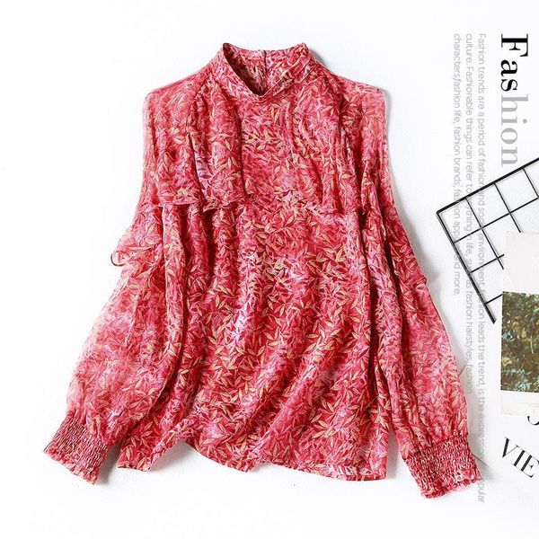 women's blouses & shirts 20 large ruffled silk long sleeved shirt female red broken flower age reduction set of mulberry blouse, White
women's blouses & shirts 20 large ruffled silk long sleeved shirt female red broken flower age reduction set of mulberry blouse, White