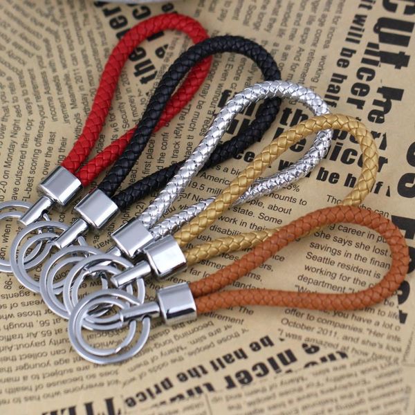 keychains weave style leather keychain double rings braid key chain ring keyring keyfob fob holder portable accessories, Silver
keychains weave style leather keychain double rings braid key chain ring keyring keyfob fob holder portable accessories, Silver