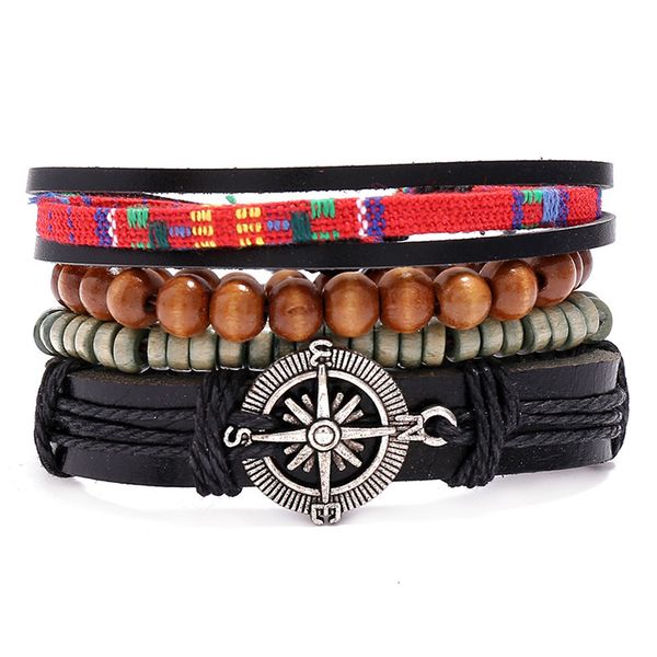 bangles bracelet woven cowhide diy combination suit multi-layer hemp rope wooden bead, Black
bangles bracelet woven cowhide diy combination suit multi-layer hemp rope wooden bead, Black