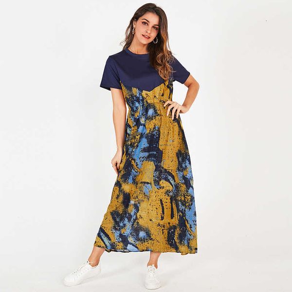 casual dresses summer long women 2021 blue short sleeve tie dye stitching elastic waist o-neck a-line holiday style midi aupd, Black;gray
casual dresses summer long women 2021 blue short sleeve tie dye stitching elastic waist o-neck a-line holiday style midi aupd, Black;gray
