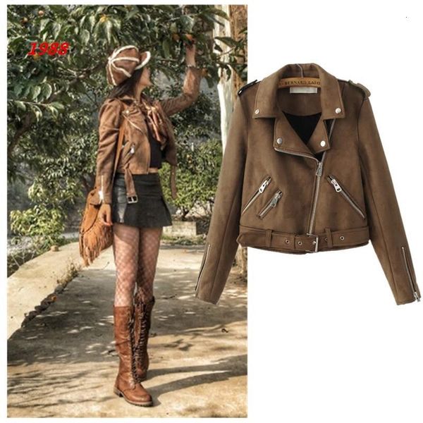 Women's Jackets women's 20 European and American leather suede qiu dong handsome locomotive double zipper short flight jacket lapels JB4H, Black;brown
Women's Jackets women's 20 European and American leather suede qiu dong handsome locomotive double zipper short flight jacket lapels JB4H, Black;brown