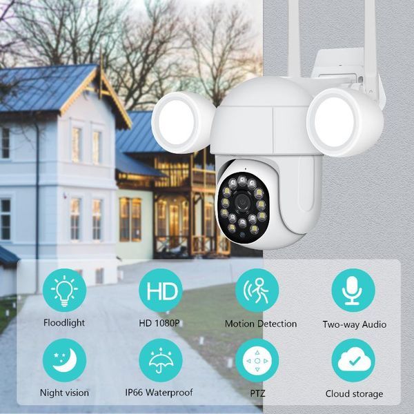 floodlight camera 1080p full hd outdoor security wireless wifi ptz ip66 waterproof motion detection two-way audio ip cameras
floodlight camera 1080p full hd outdoor security wireless wifi ptz ip66 waterproof motion detection two-way audio ip cameras
