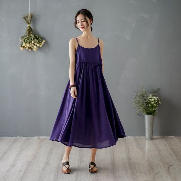 johnature women casual cotton dresses solid color soft summer sleeveless loose casual women spaghetti strap dresses 210521, Black;gray
johnature women casual cotton dresses solid color soft summer sleeveless loose casual women spaghetti strap dresses 210521, Black;gray